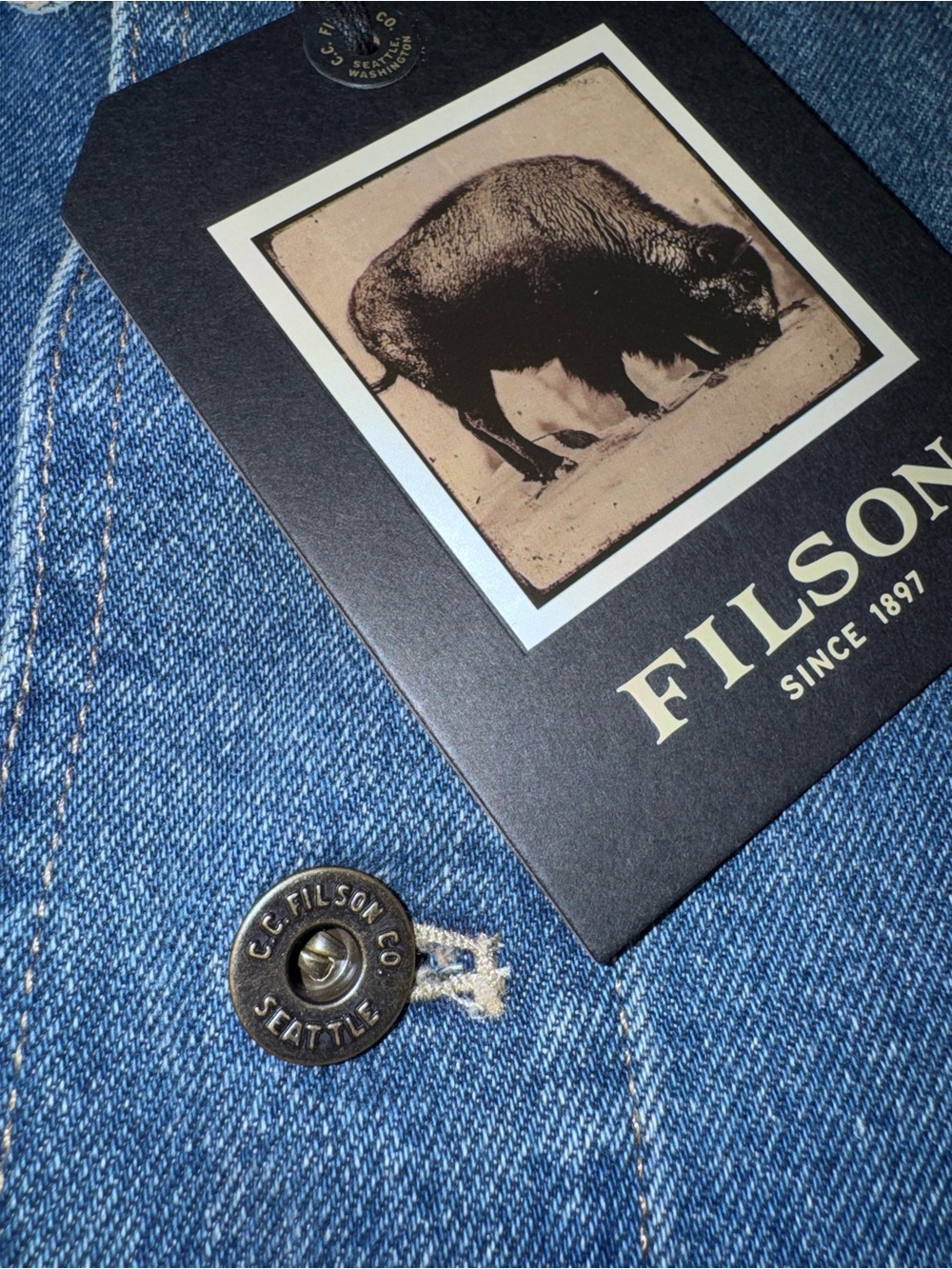 NWT Filson 11-Oz Outfitter In Light Indigo Jacket - Picture 6 of 9